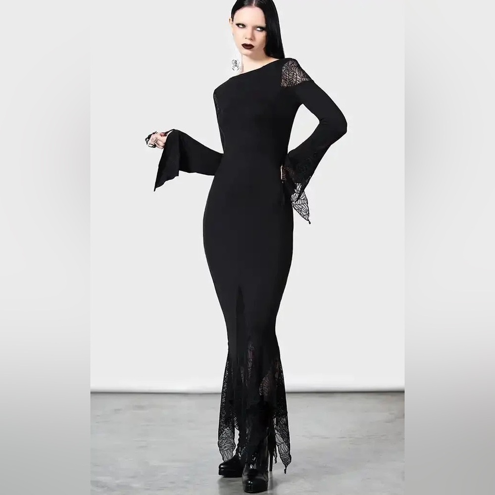 Killstar Gothic Black Long Sleeve Dress